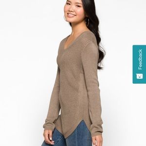 Cozy RD Style Josselyn Cotton Blend V Neck Pullover Sweater